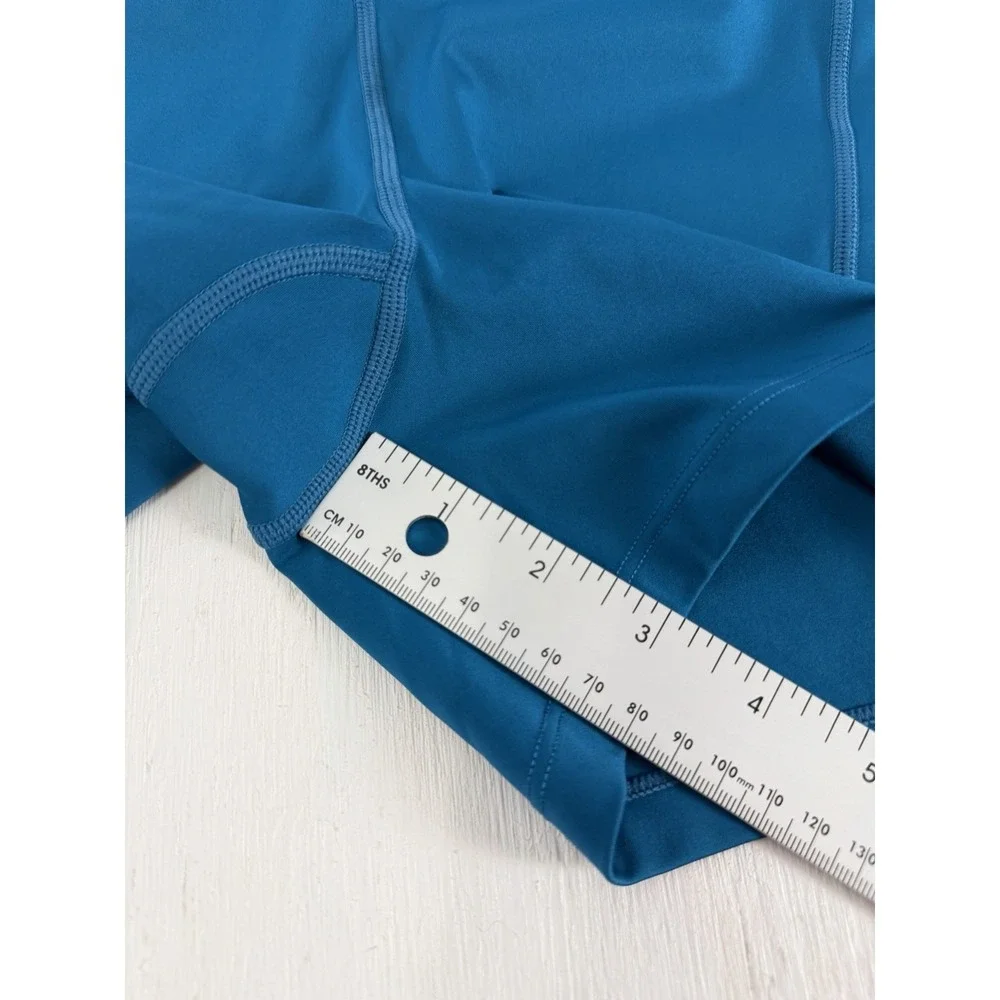New Nike Swift Women's High-Waisted Tights Running Biker Shorts Teal Blue Size M